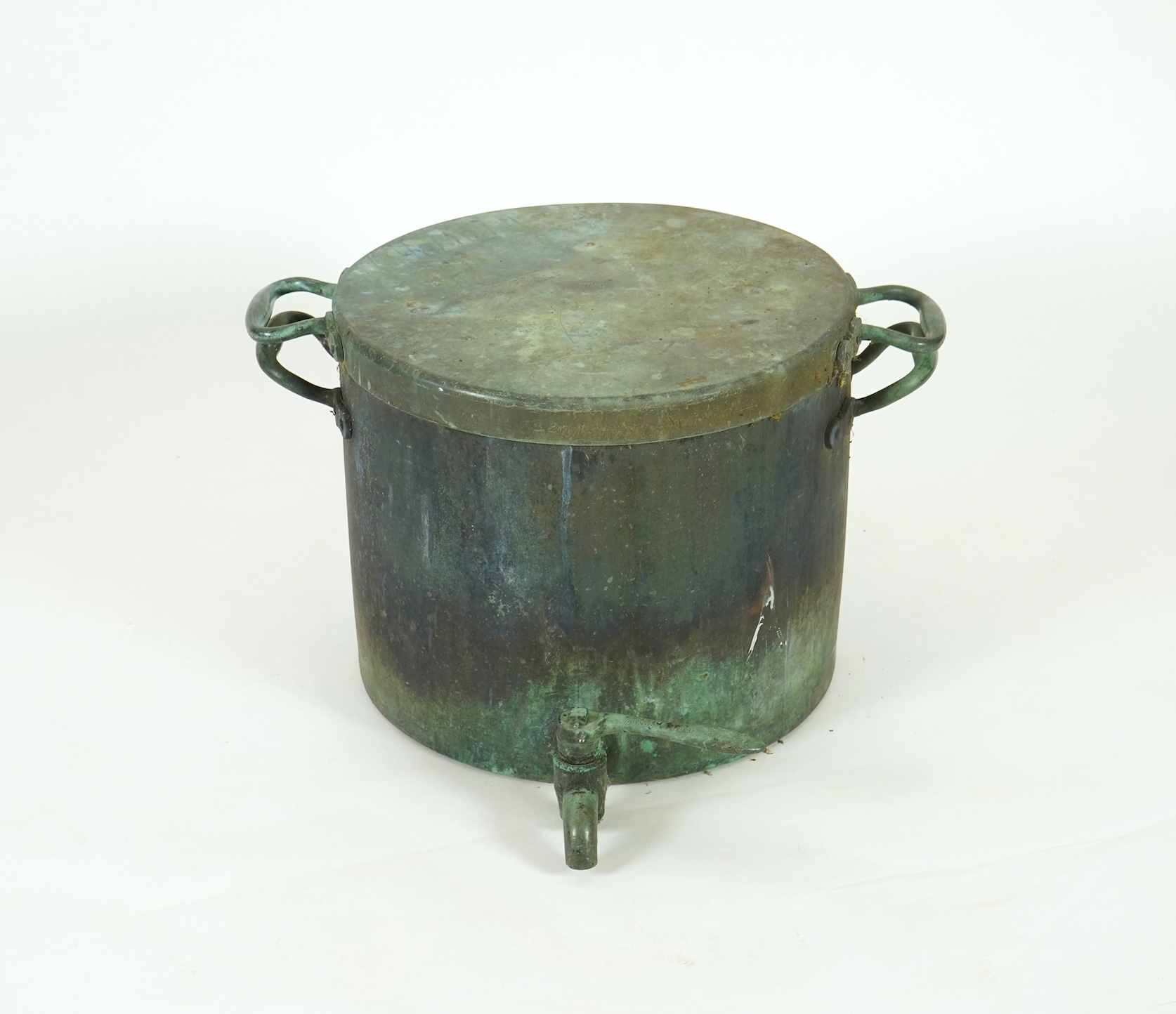 A large copper water boiler
